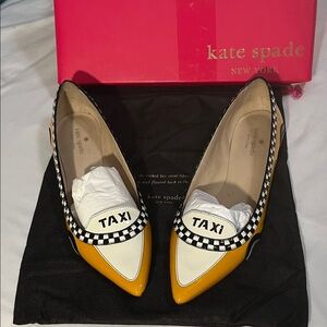 Kate Spade Yellow and Cream Taxi Flats